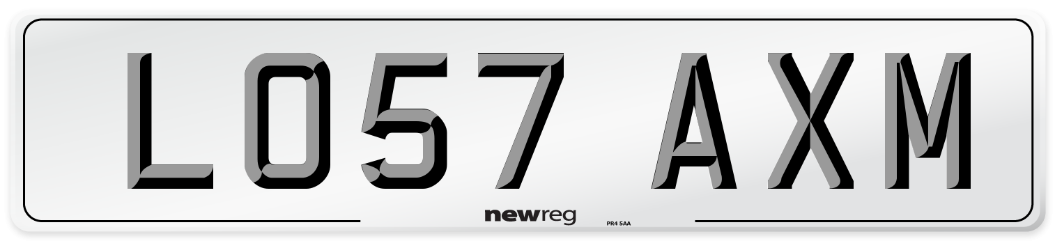 LO57 AXM Number Plate from New Reg